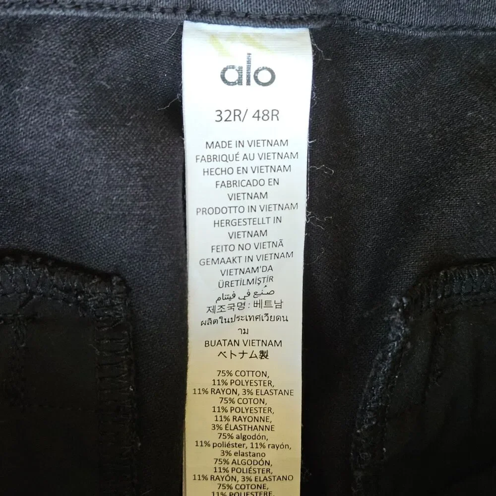 Alo Yoga Edition Sueded Pant Men's 32R Black Articulated Knee M5177R Athleisure